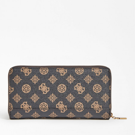 Guess Centre Stage Large Zip Around Wallet Mocha Logo 4G