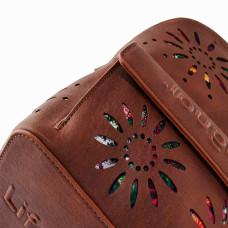 Desigual Brown Embossed Floral Backpack Mini embossed backpack women main image 4