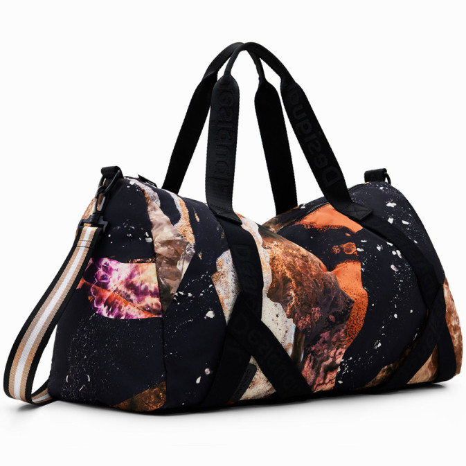 Sac De Sport à Bandoulière Desigual Oriental - Blanc, Motif Floral, Neuf Avec étiquettes