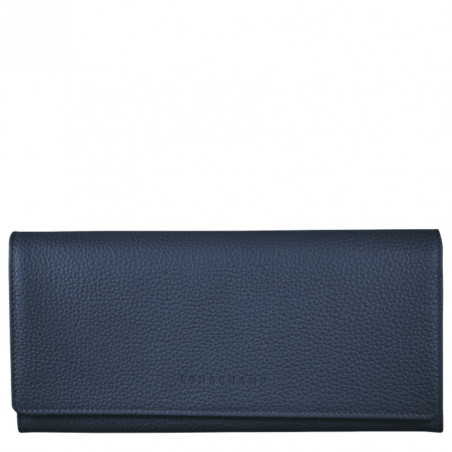 Longchamp Le Foulonné Long Wallet with Flap Navy