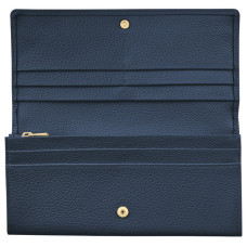 Longchamp Le Foulonné Long Wallet with Flap Navy