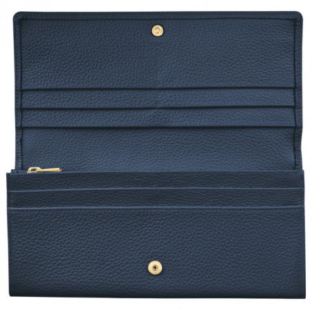 Longchamp Le Foulonné Portefeuille Long A Rabat Navy