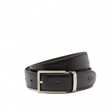 Lacoste Men's Classic 2 Buckle Belt Gift Set Black Brown