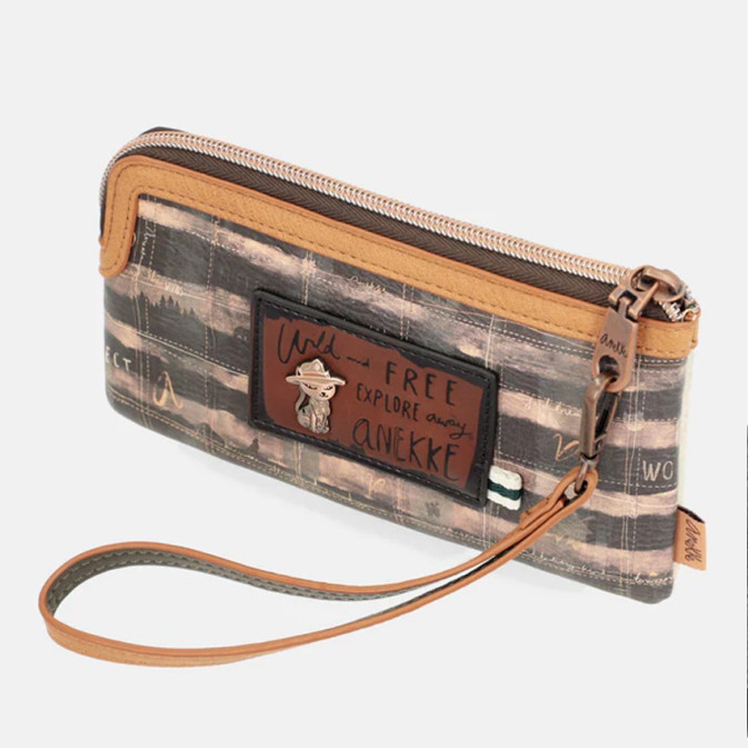 Porte-monnaie Anekke Avec Dragonne - Protection RFID - Design Multicolore - Portefeuille Compact Pour Femme