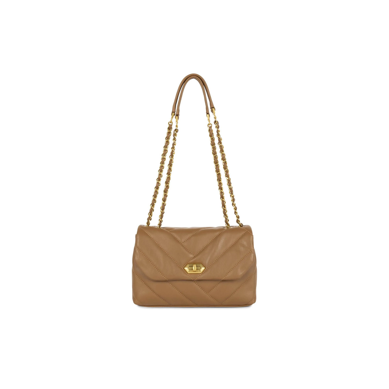 Lancaster Soft Quilted Shoulder Bag Trotteur 530-35 Camel