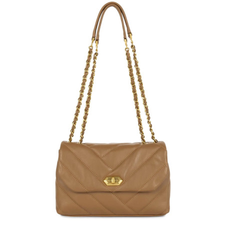 Lancaster Soft Quilted Shoulder Bag Trotteur 530-35 Camel