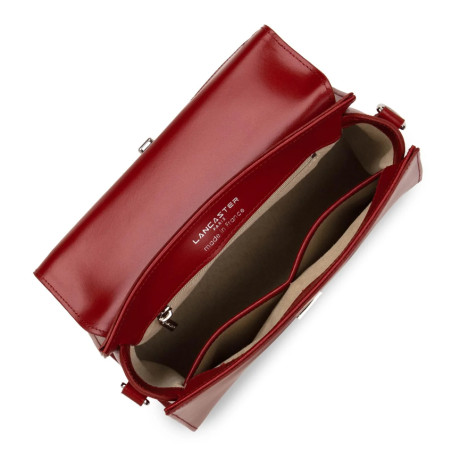Lancaster Suave Even Leather Handbag 433-17 Carmine
