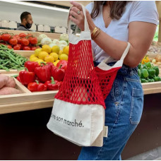 Shoppinette Provision Tote M Do Your Own Grocery Market Red