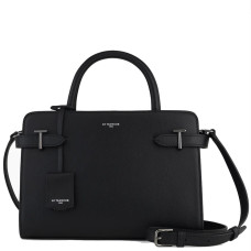 Le Tanneur Emilie Medium Black Grained Leather Handbag