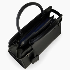 Le Tanneur Emilie Medium Leather Grainy Black Handbag