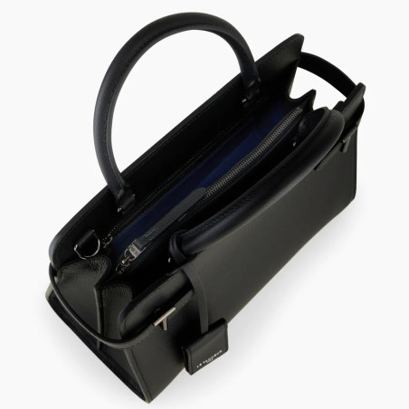 Le Tanneur Emilie Medium Leather Grainy Black Handbag