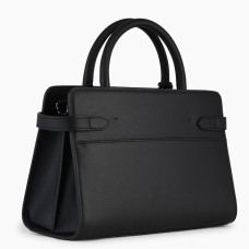 Le Tanneur Emilie Medium Leather Grainy Black Handbag
