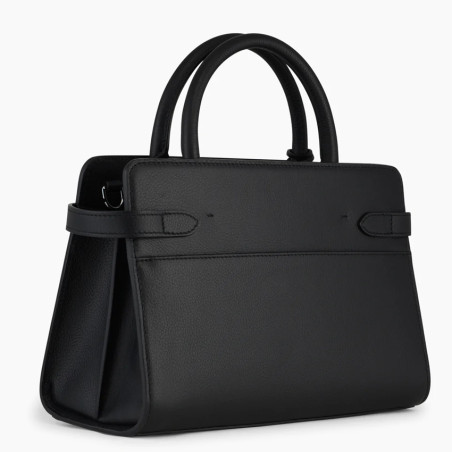 Le Tanneur Emilie Medium Leather Grainy Black Handbag