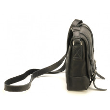Arthur & Aston Johany Messenger Bag Black Leather