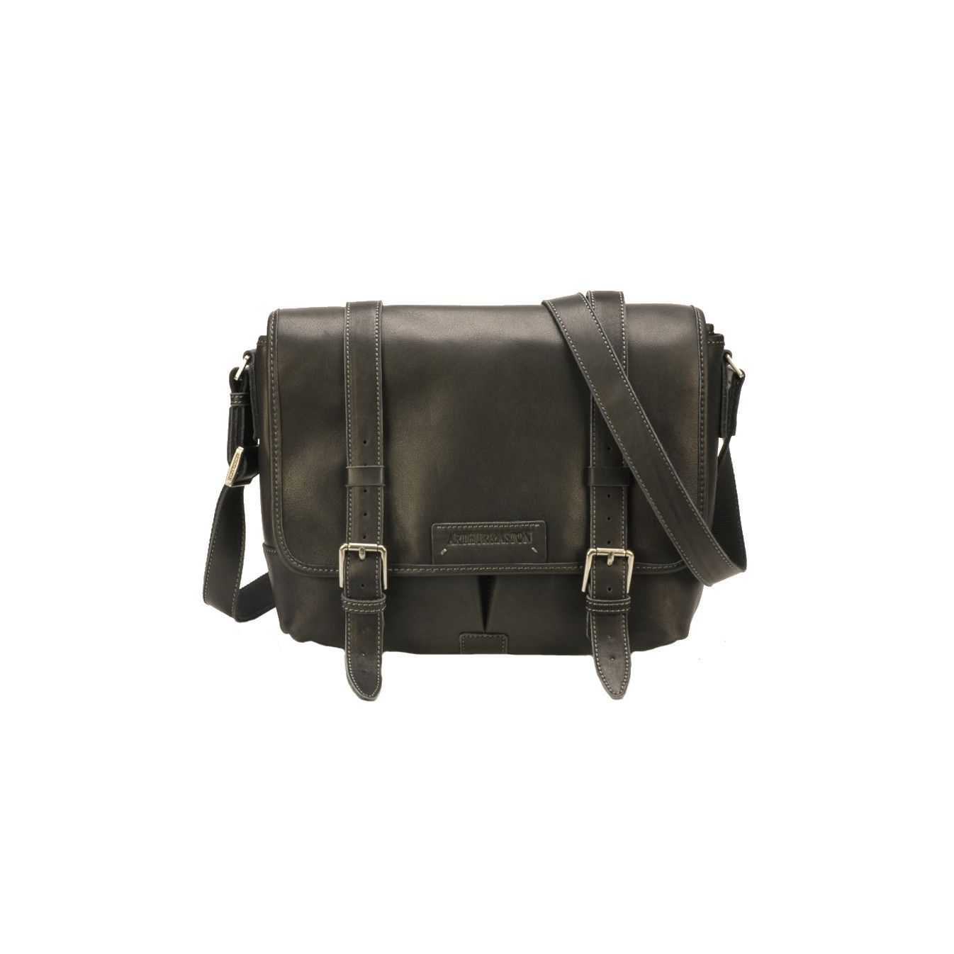 Arthur & Aston Johany Messenger Bag Black Leather