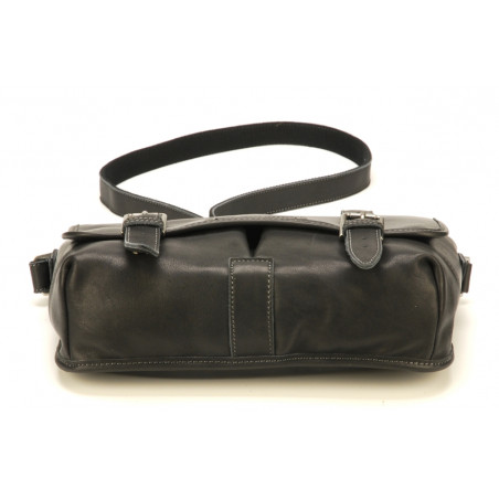 Arthur & Aston Johany Messenger Bag Black Leather