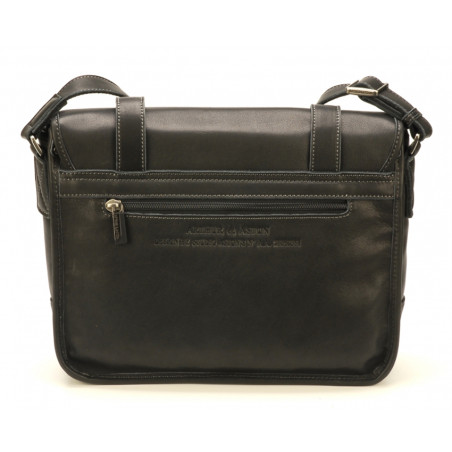 Arthur & Aston Johany Messenger Bag Black Leather