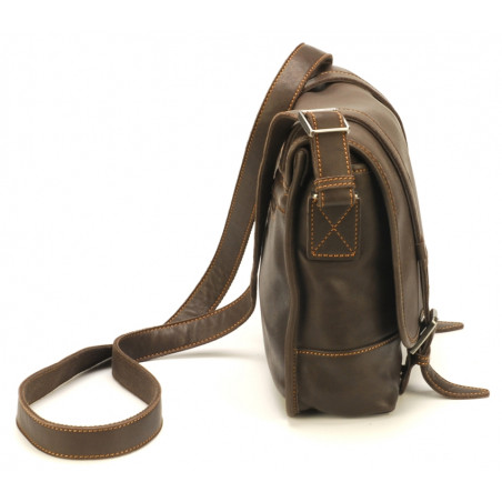 Arthur & Aston Johany Messenger Bag Chestnut Leather