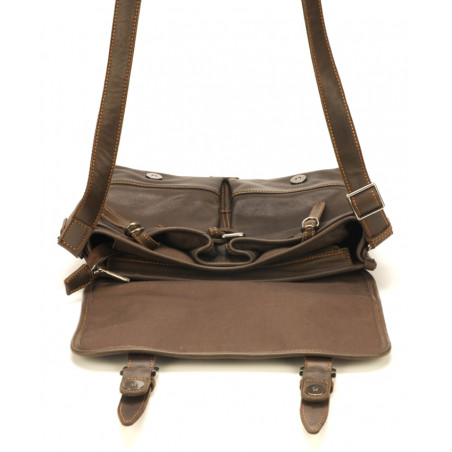 Arthur & Aston Johany Messenger Bag Chestnut Leather