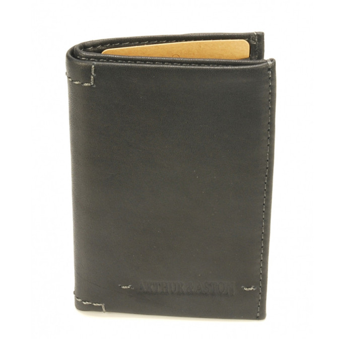 Arthur & Aston Johany Card Holder Black Leather