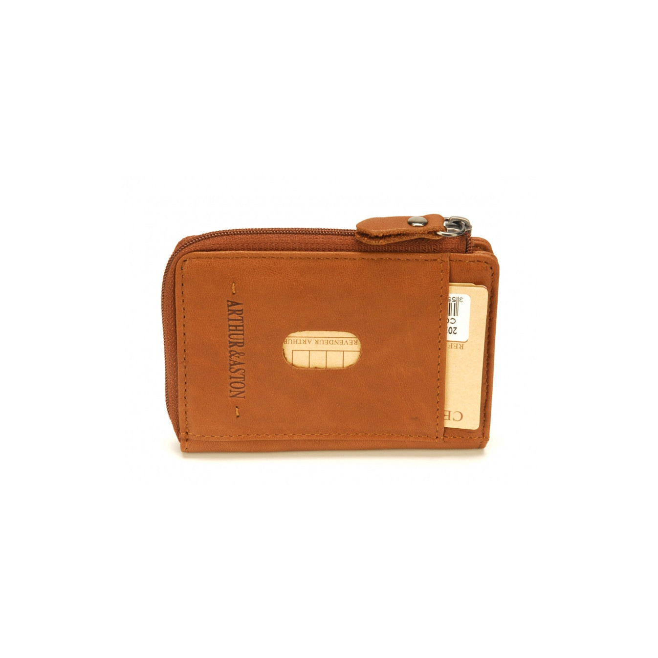 Arthur & Aston Johany Coin and Card Holder Cognac Leather