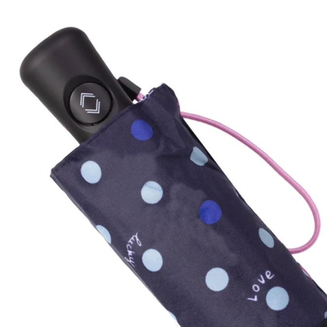 Isotoner Mini Auto Polka Dot Hello Umbrella