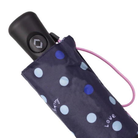 Isotoner Mini Auto Polka Dot Hello Umbrella