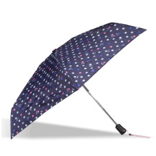 Isotoner Mini Auto Polka Dot Hello Umbrella
