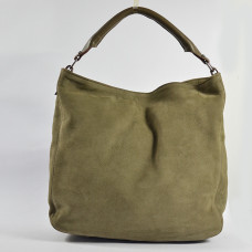 Berthille Hermine Hobo Shopping Bag Leather Khaki