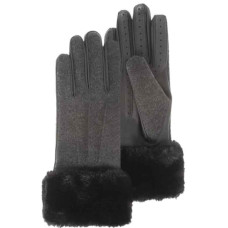 Isotoner Women's Fur Trim Gloves Grey