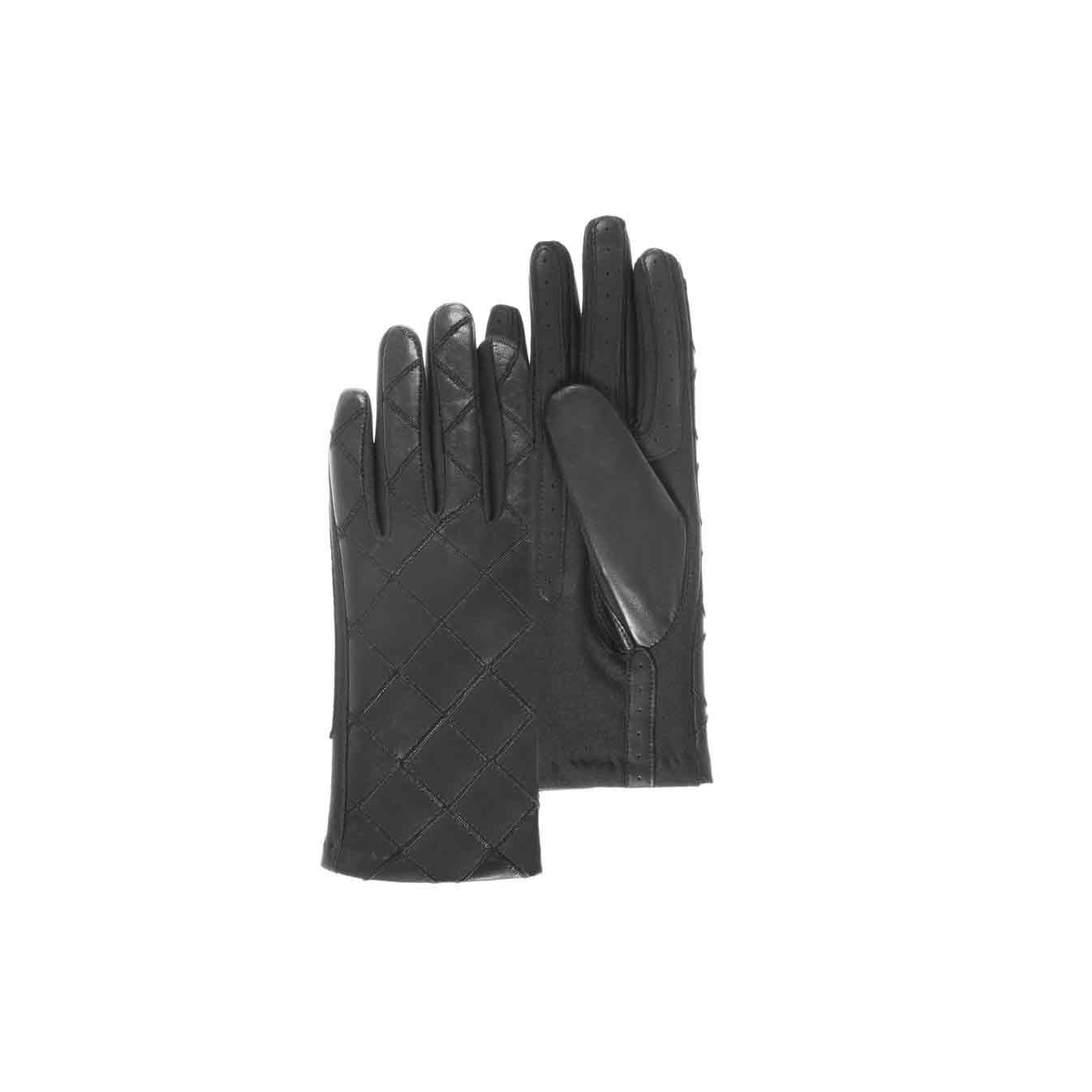 Isotoner Women's Leather Lined Gloves Black