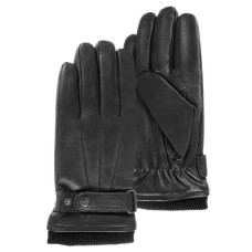 Isotoner Men's Leather Touchscreen Lined Gloves TS