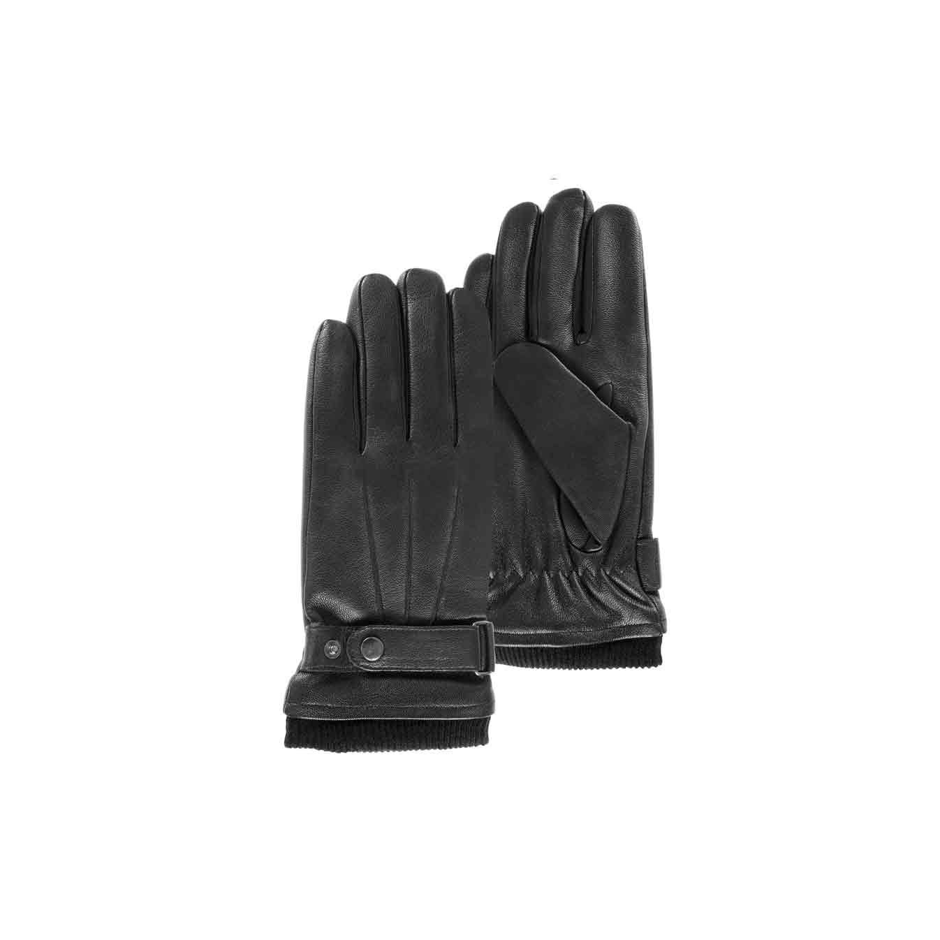 Isotoner Men's Leather Touchscreen Lined Gloves TS