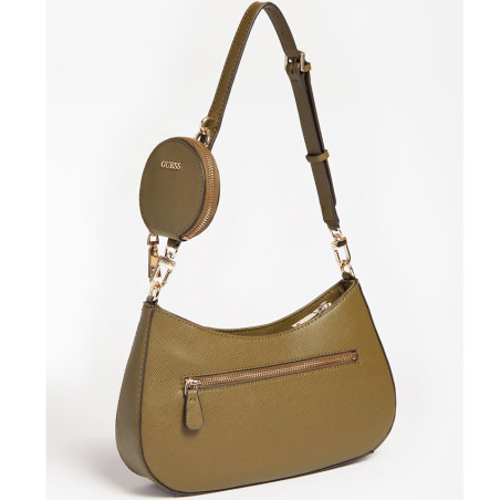 Guess Alexie Saffiano Olive Hobo Bag