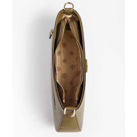 Guess Alexie Saffiano Olive Hobo Bag