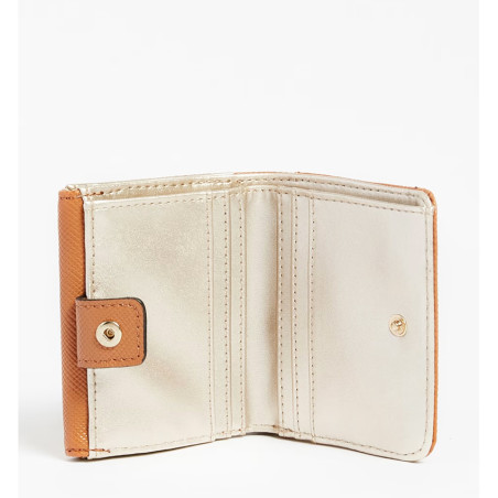 Guess Laurel Portefeuille Cartes Light Cognac ouvert