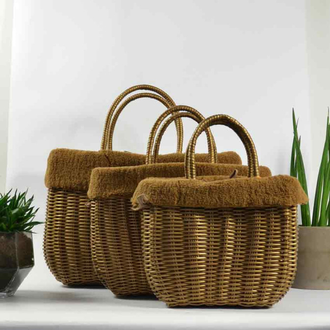 The Basket Journey Moscoubijoux Small Cabas Camel