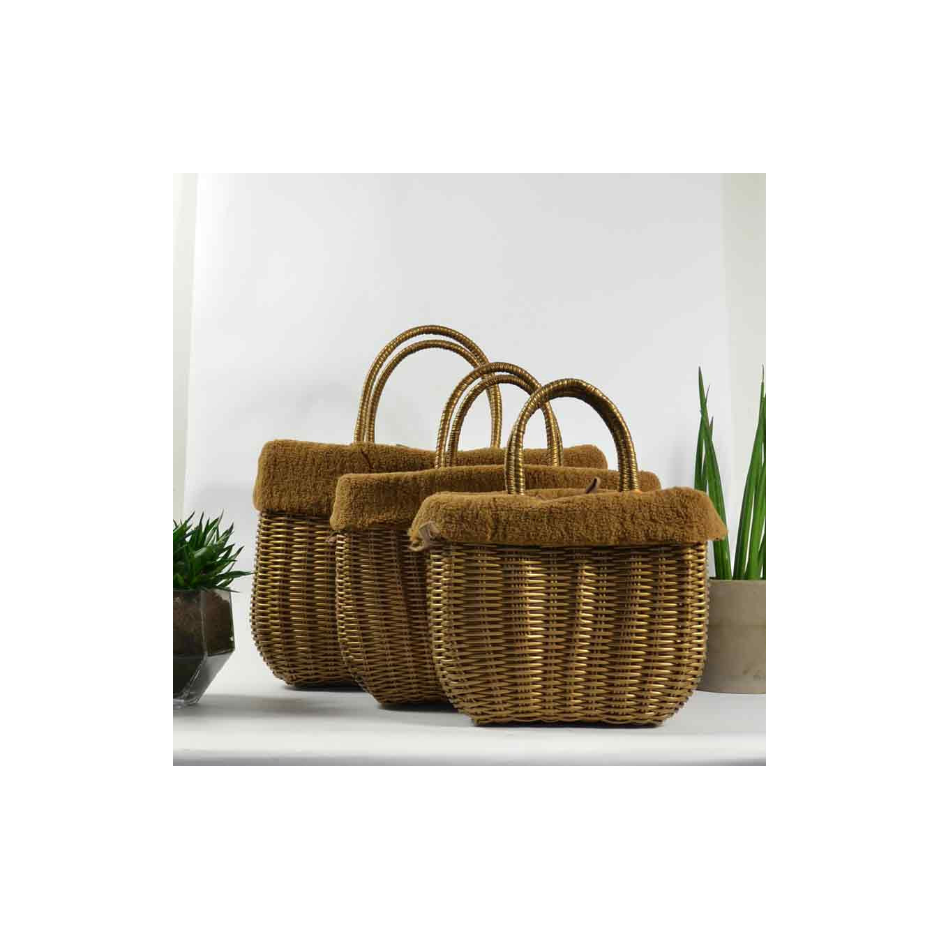 The Basket Journey Moscoubijoux Small Cabas Camel