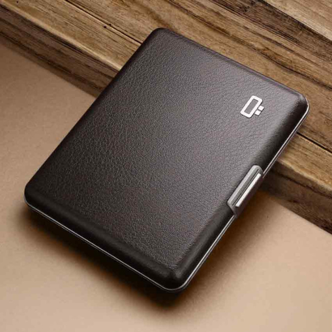 Ogon Smart Case Large Vegan Leather Card Holder Brown