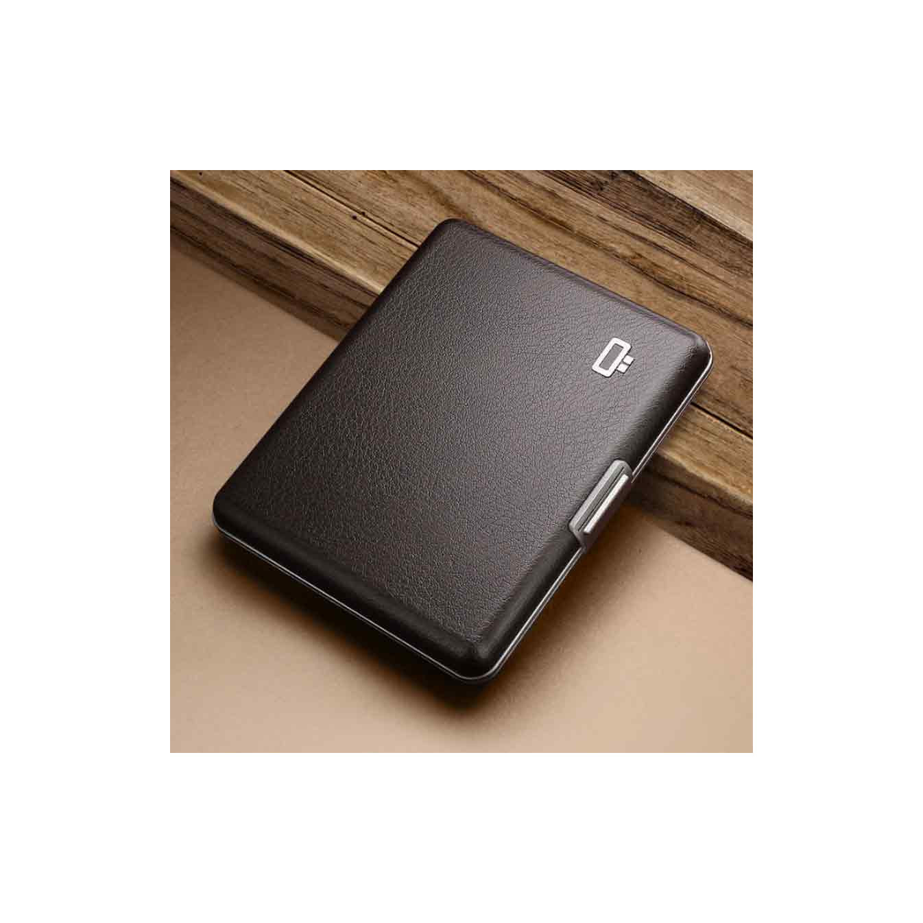 Ogon Smart Case Large Simili Porte Cartes Vegan Marron