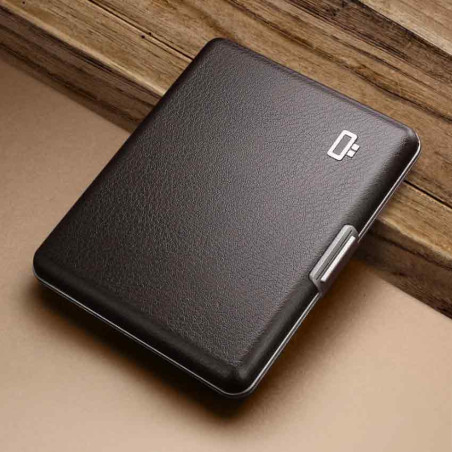 Ogon Smart Case Large Simili Porte Cartes Vegan Marron