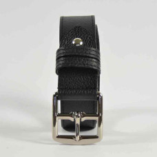 Berthille Stitched Leather Lined Adjustable Black Belt