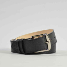 Berthille Stitched Leather Lined Adjustable Black Belt