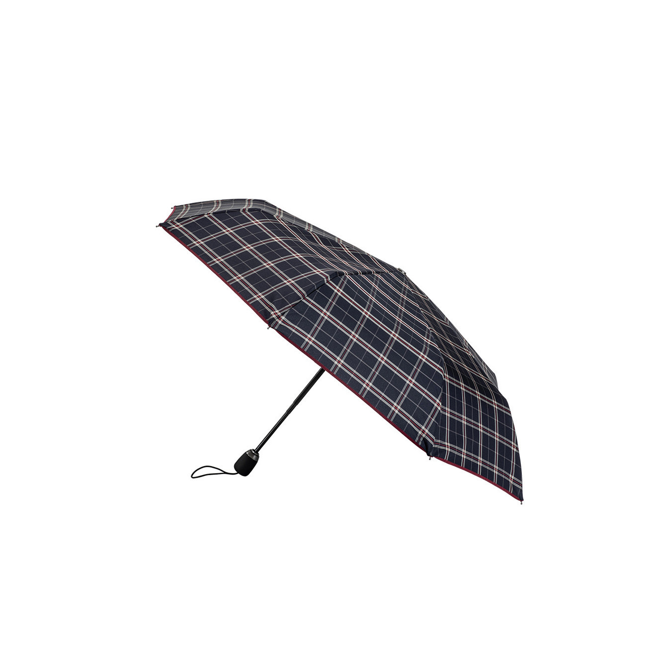 Piganiol Folding Automatic Umbrella Harry Burgundy Bias
