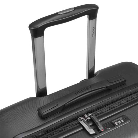 Delsey Air Armour Valise Soute M Extensible 4 Roues 68 CM combinaison TSA noir dessus