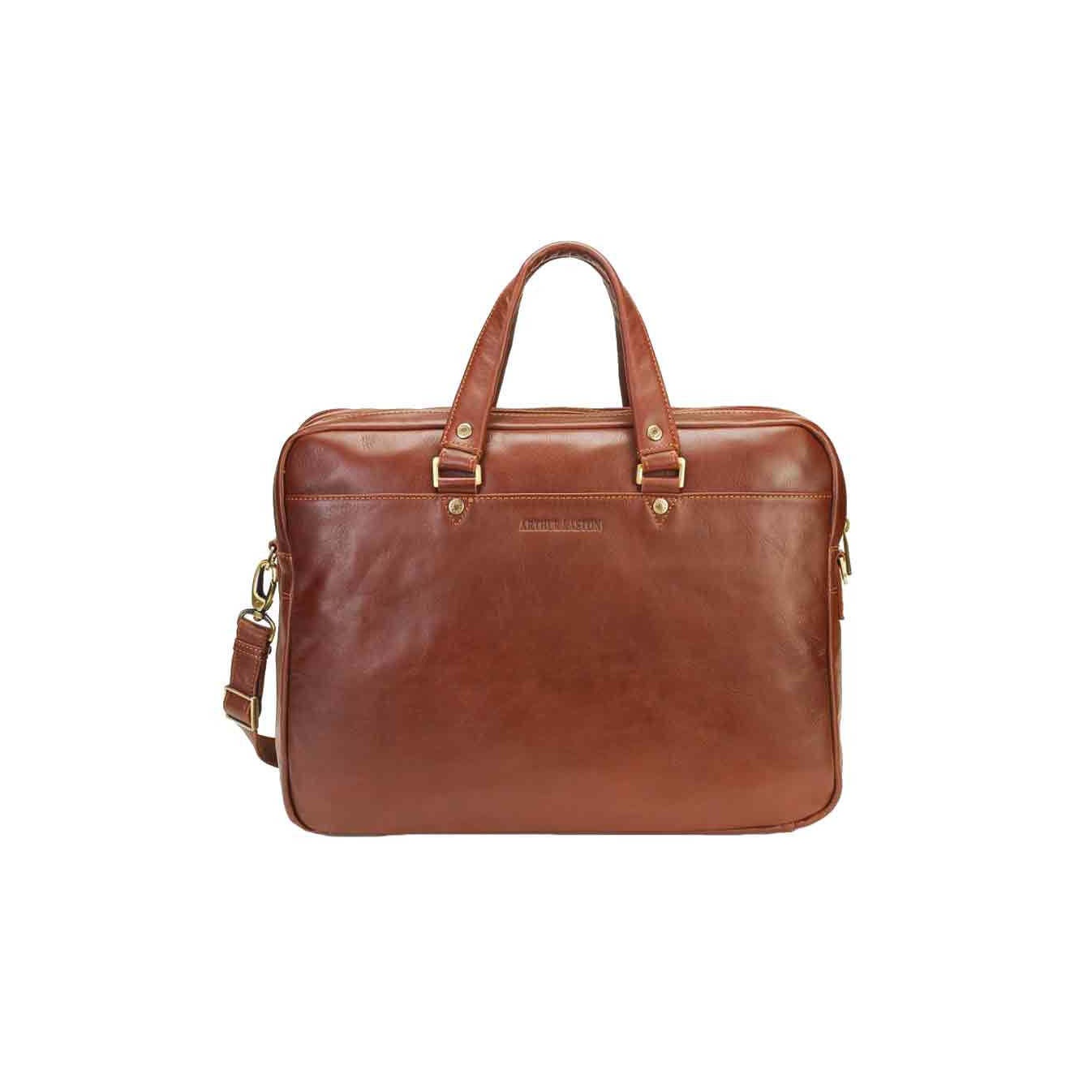 Arthur & Aston Adam Document Holder 2 Pockets Cuir Chestnut