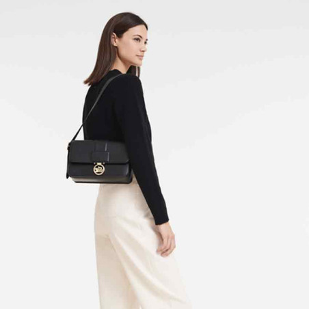 Longchamp Box-Trot Sac Porté Travers M Noir porté