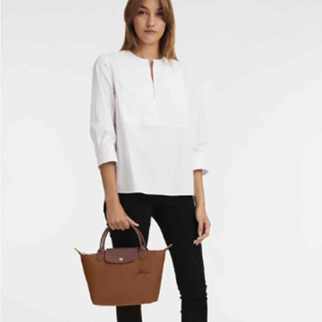 Longchamp Le Pliage Green Handbag S Cognac
