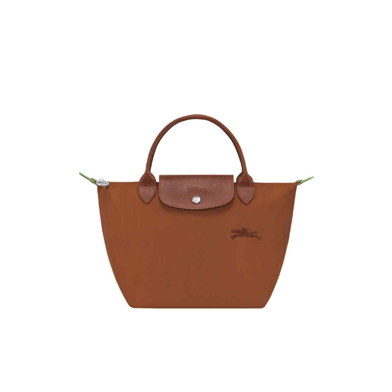 Longchamp Le Pliage Green Handbag S Cognac