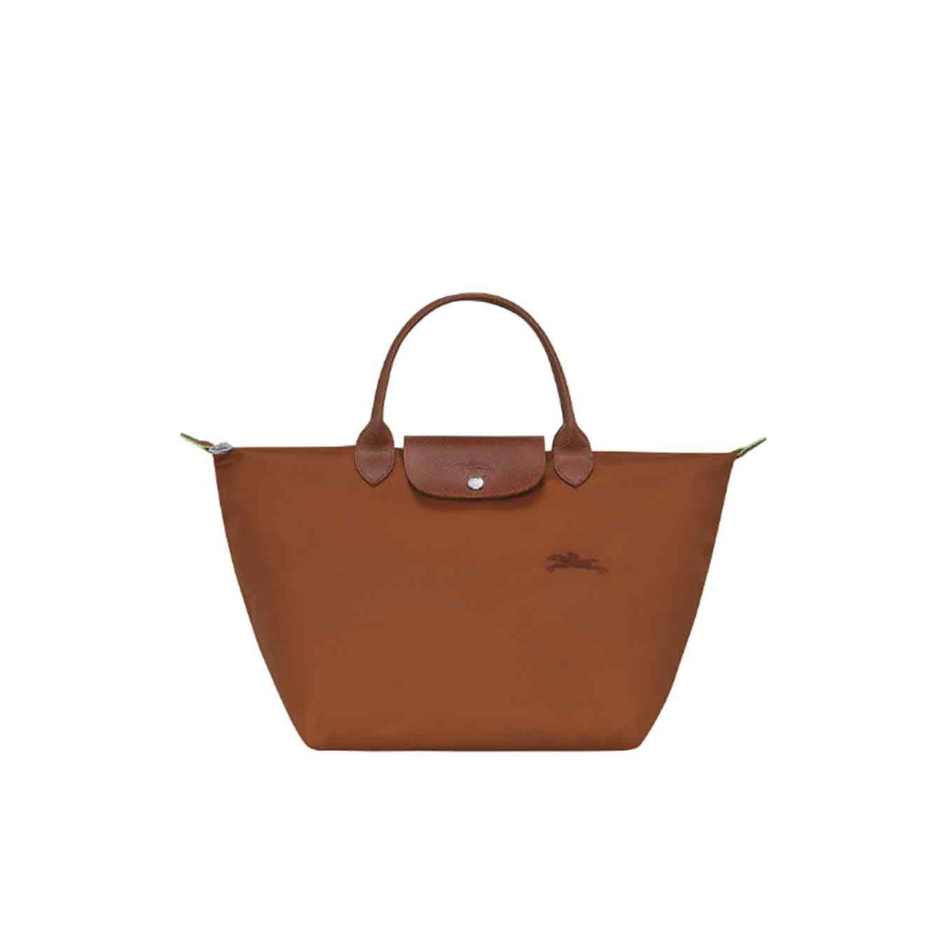 Longchamp Le Pliage Green Sac À Main M Cognac